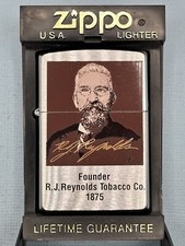 RJ Reynolds Founder 1875 Vintage 1997 Chrome Zippo Lighter NEW Rare B65 picture
