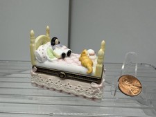 Vtg PHB Midwest of Cannon Falls Porcelain Hinged Box Girl Reading Trinket Box  picture