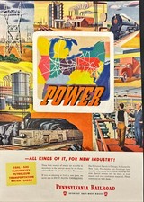 1946 Pennsylvania Railroad Power Shortest East-West Route Vintage Print Ad picture