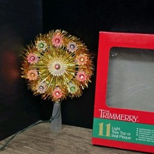 Vintage/Retro The Trimmer 11 LIGHT TREE TOPPER or WALL PLAQUE Gold Tinsel NIB picture