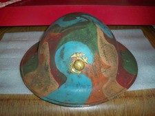 US USMC WW1  Marine Original Steel Camo Helmet with Original Lining picture
