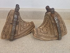 Antique 19th Century Chilean Rodeo Huaso Horse Stirrups,Iron and Silver Hardware picture