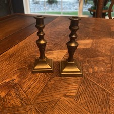 Vintage Pair of Miniature Brass Candlesticks picture