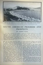 1910 South America Rio De Janeiro Santiago  La Plata Buenos Aires illustrated picture