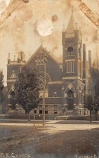 J28/ Leipsic Ohio RPPC Postcard c1910 M.E. Church Building Putnam County 296 picture