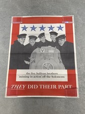 Original WWII OWI Poster No. 42 “They Did Their Part” Sullivan Brothers 1943 picture