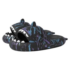 Allgala Shark Slides Unisex Novelty Soft Cushion Slippers Camouflage Black Shark picture