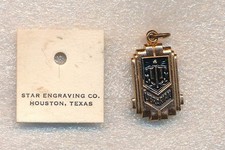 Vintage Star Engraving Co Houston Librarian School Pendant Charm in Original Box picture