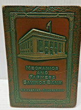 VTG Mechanics  & Farmers Savings Bank Bridgeport, CT Promo Coin Bank - No Key picture