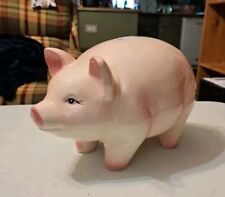 Large Ceramic Piggy Bank Pink In Color 11