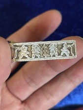 Vintage 900 Silver Handmade Mayan Storyteller Money Clip Guatemala Great Piece  picture