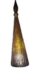 Vintage MCM Italian Empoli Amber Glass Wax Drip Genie Bottle 22in.  picture