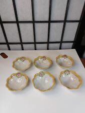Set of 6 Nut Bowls Japanese Porcelain Scalloped Hand Painted 2.75