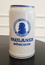 Vintage Paulaner Thomasbrau Munchen Beer Stein 1L Stoneware Tankard Germany picture