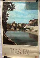 Original 1962 ENIT Italy Rome Castel Sant’Angelo Vintage Travel Poster 24x38 picture