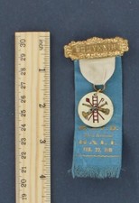 Montgomery County Fire Dept 1899 MCFD Fireman Ball Whitehead Hoag Badge Ribbon picture