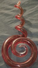 Vtg MURANO Art Glass Dancing Red Flame Sculpture 14