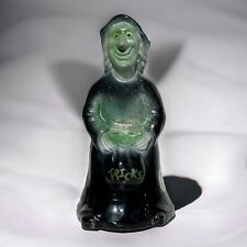 Fenton Art Glass Halloween Wicked Witch Tricks Bag Figurine Statue Jeweled Eyes picture