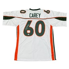 Vernon Carey Autographed Miami (White #60) Custom Stitched Jersey - JSA picture