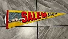 Vintage Elteeco Felt Pennant Salem Oregon w/ Original Header Tag State Capitol picture