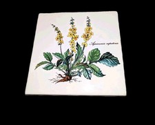Vtg Villeroy & Boch Botanica Tile AGRIMONIA EUPATORIA Made in France 6x6 RARE A+ picture