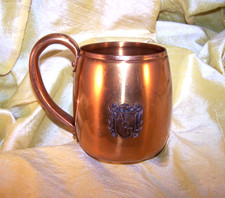 VINTAGE Alpha Omicron Pi sorority West Bend copper crest stein / mug - OLD picture