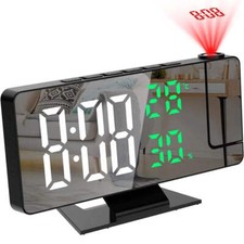 LED Digital Alarm Clock Projection Clock Projector Ceiling Clock with Time Tempe picture