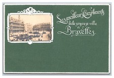 Applied Photo Greetings Brussels Belgium Bruxelles UNP Embossed DB Postcard I20 picture