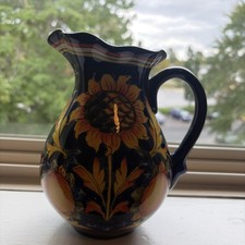 Vtg Italian Tuscan ceramic Pitcher lemons design picture