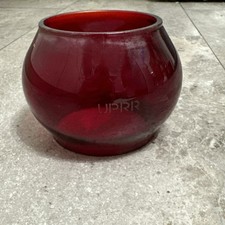 Antique Red Etched Union Pacific RR UPRR Railroad Lantern Globe Train picture