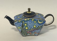 Vincent Van Gogh Kelvin Chen Starry Night Art Mini Teapot Enamel Copper Decor picture