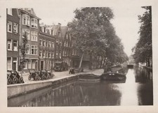 Vintage 1948 Amsterdam Netherlands Canal Bicycles 1948 - Original Photo picture