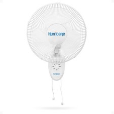 Hurricane Supreme 16 Inch 90 Degree Oscillating 3 Speed Wall Mounted Fan, White picture