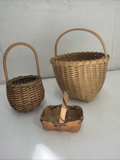 Vintage Miniature Unique Wicker Baskets Lot picture