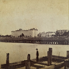 Carbutt Stereoview Chicago Terrace Block fr Breakwater IC Railroad 1860's Rare picture