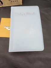 Vintage Gerett Book Blue Baby's Coin Bank & Key National Bank Ripon Wisconsin picture
