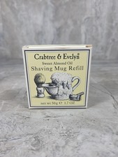 Crabtree & Evelyn Sweet Almond Oil Shaving Mug Refill Soap 1.7 oz Vintage 1986 picture
