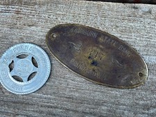 VTG FONDA IOWA FAIRBURN STATE BANK BRASS TAG & GOOD LUCK TOKEN picture