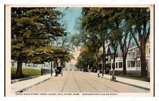 Fall River MA 1930s North Main Quequechan Club Standard Postcard picture