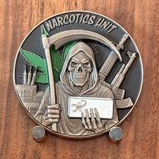 Mooresville PD Narcotics Unit Grim Reaper Rat Police Challenge Coin  1#47 picture