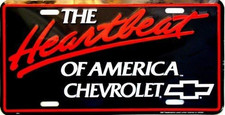 The Heartbeat Of America Embossed Metal License Plate Sign Chevrolet picture