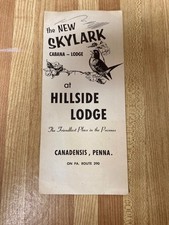 1958 NEW SKYLARK CABANA-LODGE AT HILLSIDE LODGE CANADENSIS, PA TRI-FOLD BROCHURE picture