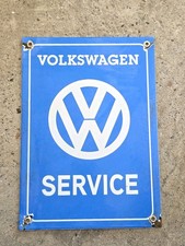 VINTAGE VW VOLKSWAGEN DEALERSHIP PORCELAIN SIGN CAR GAS OIL TRUCK 12