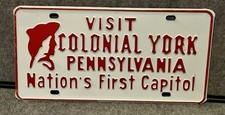 VTG Colonial York Pennsylvania Nation’s First Capitol License Plate Read Desc picture