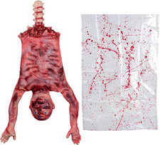 Halloween Bloody Half Body, 29 Inch Latex Skinned Half Body with Hanging Bag for picture