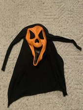 Vintage Scream Ghost Face Orange Fluorescent Fun World DIV Happy Face Read picture