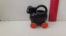 RARE Old Vintage Halloween Plastic Candy Container Kokomold Black Pumpkin Cat picture