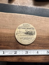 Rare Vintage Advertising Celluloid Pocket Mirror Acme Harvester Co Pekin IL 1890 picture