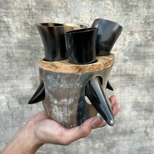 Tequila Shot Glass Vintage Viking Drinking Horn Ceremonial Steins Mugs(Set of 4) picture