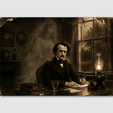 Creepy Edgar Allan Poe Print Photo Strange Ghost Spirit Photography Victorian picture